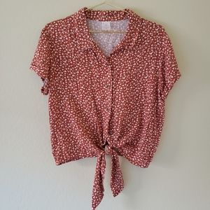 No Boundaries Front Tie Top Size Large